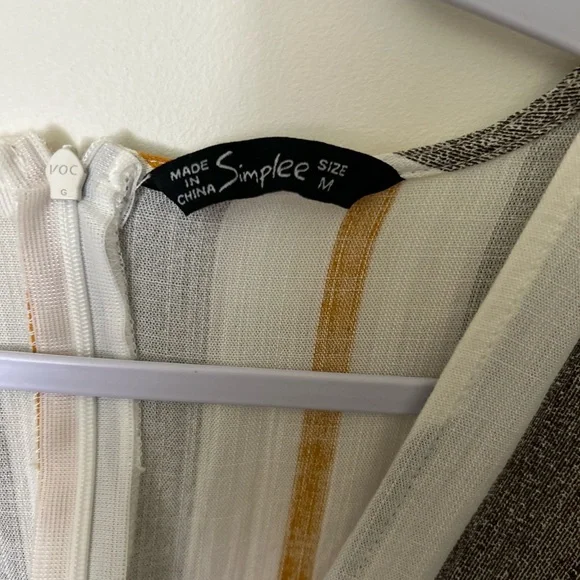 Simplee Gray, Orange and White Striped Dress Size M - Picture 6 of 9